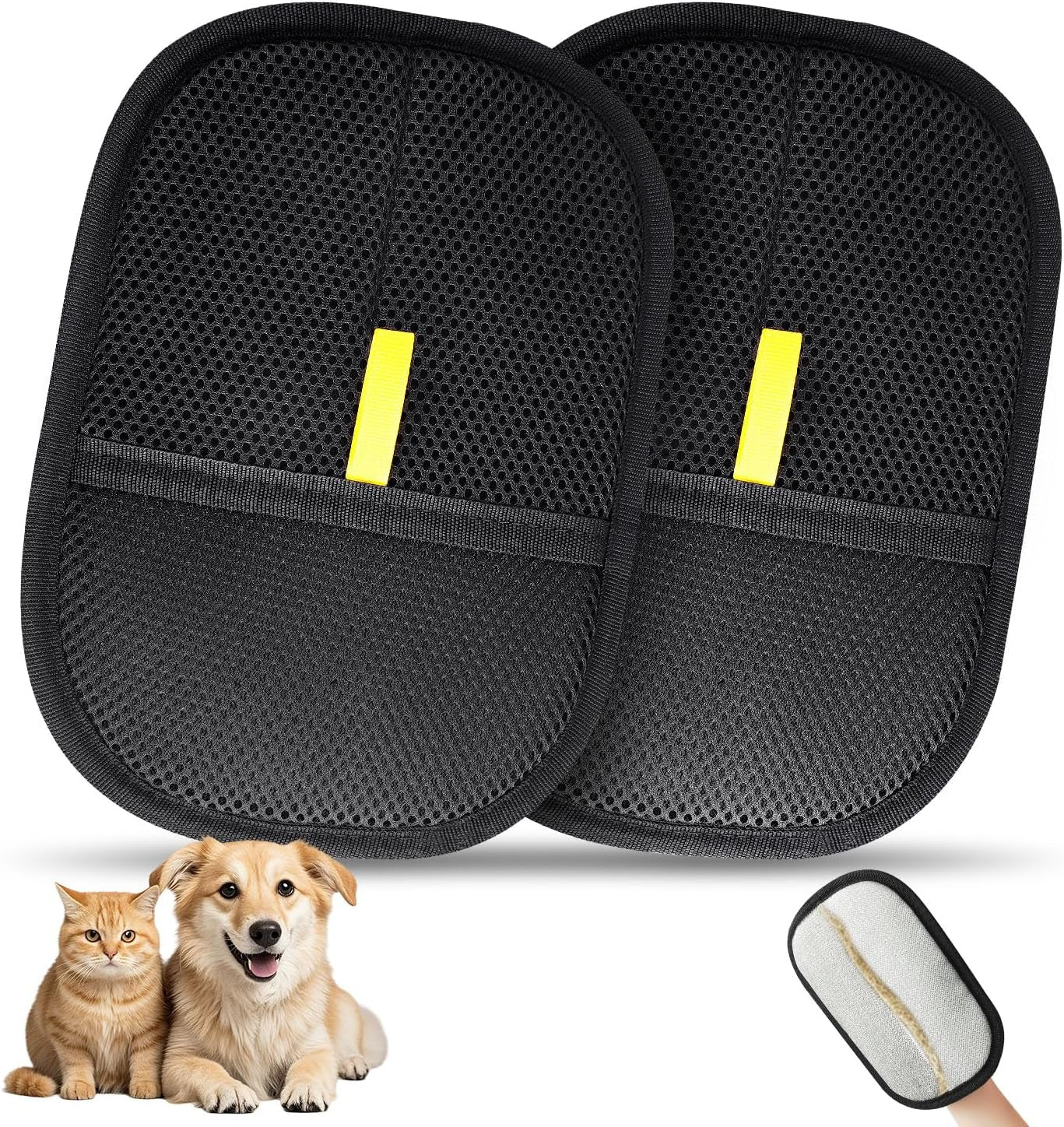 2 Pcs Pet Hair Removal Glove, Reusable Cat Dog Electrostatic Hair Remover Grooming Glove Brush Tool